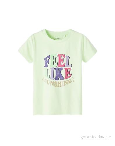 NAME IT Girl's NMFDEA SS Box Top, Lime Cream, 92, Limegräm, 92 cm 5715363452704