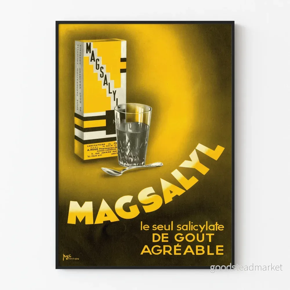 Vintage reklamposter Magsalyl - Retro väggdekoration
