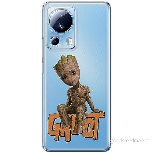 ERT GROUP mobiltelefonfodral för Xiaomi 13 LITE/CIVI 2 originalt och officiellt licensierat Marvel mönster Groot 005 optimalt anpassad till formen på mobiltelefonen, gedeeltelijk transparant 5905511924379
