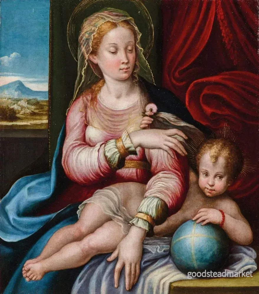 Målning Vierge à l'Enfant - Barbara Longhi | Konsttryck - Bild 2