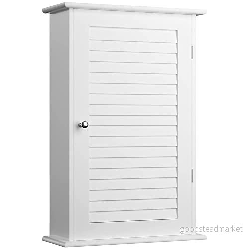 BAKAJI Skåp Badrum Vägg Väggdekor Enkeldörr Två Hyllor Modern Design Hem Rymdbesparande Interiör Trä Mdf Färg Vit Storlek 40x16x60cm 8054143018042