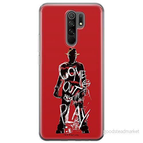 ERT GROUP mobiltelefonfodral för Xiaomi REDMI 9 originalt och officiellt licensierat Horror mönster Nightmare of Elm Street 006 anpassad till formen på mobiltelefonen, fodral tillverkad av TPU plast 5905511083908