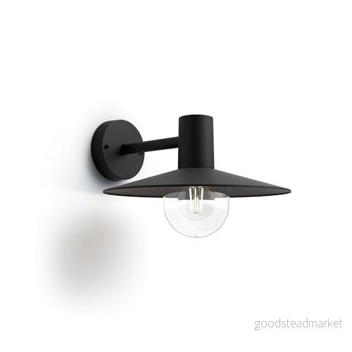 Philips Skua Vägglykta för Utomhusbruk Svart, 1x42W, 230V, ej Dimbar, Ljuskälla medföljer 8718696165843