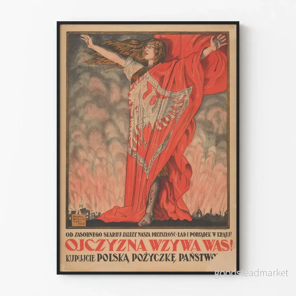 Vintage Polska inbjudningsposter för köp av statsskuldsobligationer