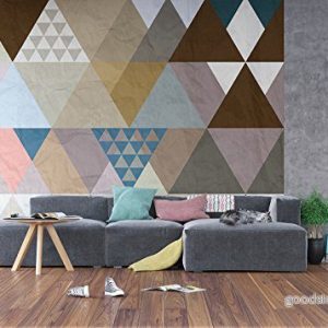 AG Design trianglar gigantisk väggaffisch, icke vävd, flerfärgad, 360 x 270 cm 8595577912228