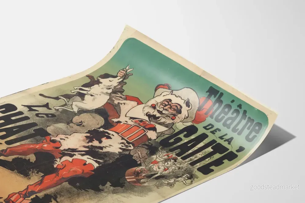 Vintageposter av Théâtre de la Gaîté med Råttan och Stövlarna - Bild 3