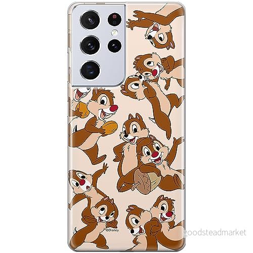 ERT GROUP mobiltelefonfodral för Samsung S21 ULTRA originalt och officiellt licensierat Disney mönster Chip & Dale 004 optimalt anpassad till formen på mobiltelefonen, fodral tillverkad av TPU plast 5905795021054