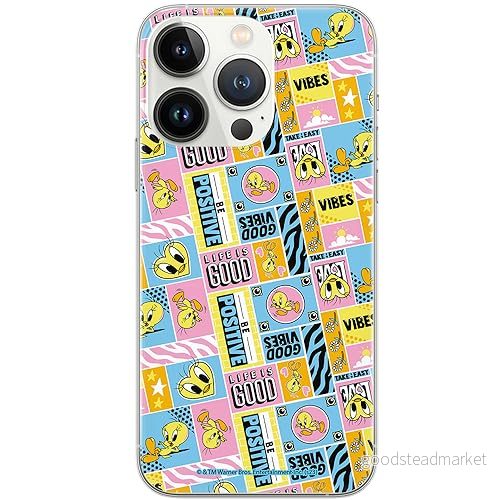 ERT GROUP mobiltelefonfodral för Iphone 13 PRO originalt och officiellt licensierat Looney Tunes mönster Tweety 012 optimalt anpassad till formen på mobiltelefonen, fodral tillverkad av TPU plast 5905795093969