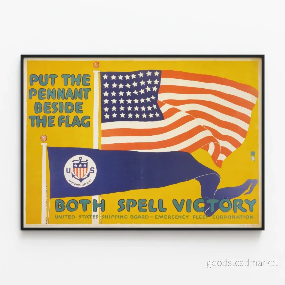 Vintage sjökrigsaffisch från Amerika - Seger och stolthet