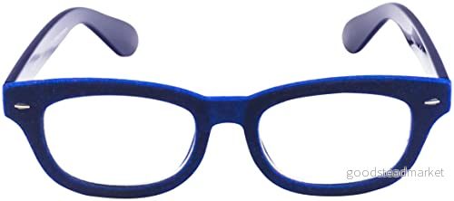 Contacta, Velvet, läsglasögon för kvinnor, ram med sammetseffekt och glänsande stavar, trendglasögon, blå färg, dioptrar 2,00, förpackning glasögonfodral, 30 g 8054529514441