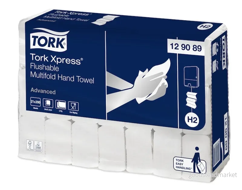 Tork Xpress Soft Multifold Pappershanddukar – H2 Advanced 129089 – 2-lager Vit 21 x 200 7322540828511