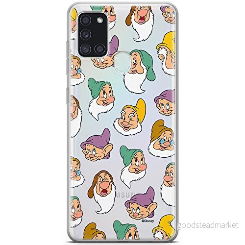 ERT GROUP mobiltelefonfodral för Samsung A21s originalt och officiellt licensierat Disney mönster Snow White and the Seven Dwarfs 015 anpassad till formen på mobiltelefonen, gedeeltelijk transparant 5905131776044