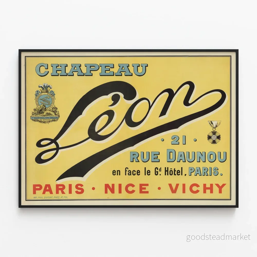 Vintageposter Chapeau Léon – 21 Rue Daunou Paris