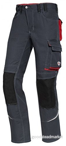 BP Comfort Plus 1803-720-5681 arbetsbyxor elastiskt band på baksidan midjeveck normal passform storlek: 50n färg: antracit/röd 4055301112873