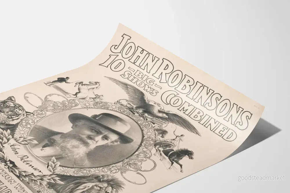 Vintageposter av John Robinsons 10 stora shower: Kung Salomo och Drottningen av Saba - Bild 3