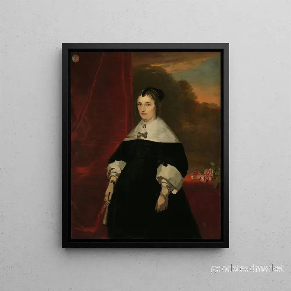 Målning Machteld Bas avliden 1681, gift med Abraham de Visscher – Abraham Lambertsz van den Tempel Målning Machteld Bas avliden 1681, gift med Abraham de Visscher – Abraham Lambertsz van den Tempel