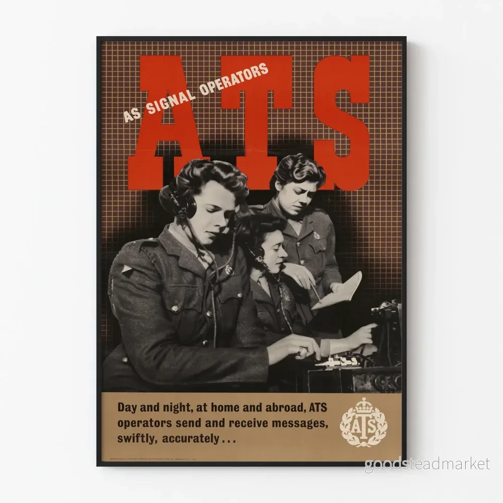Vintageaffisch ATS Signaloperatörer Väggdekoration Retro