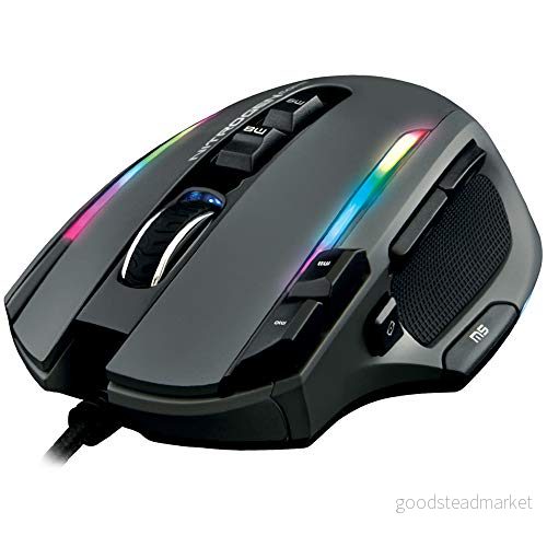 THE G LAB Kult NITROGEN CORE Trådbunden spelmus med hög precision Avago 10.000 DPI lasersensor, RGB, justerbar vikt, 11 programmerbara knappar, ultralätt Kompatibel PC/PS4/Xbox One Svart 3760162064223
