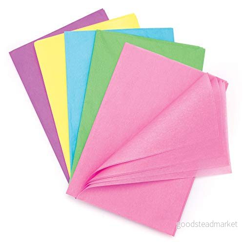 Baker Ross storpack sidenpapper i pastellfärger (25 stycken) för barn pyssel och design på våren 5051174090057