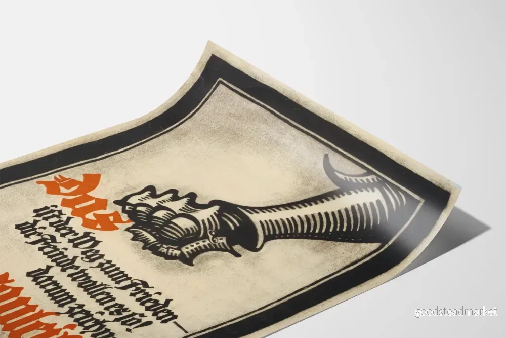 Propagandaposter för kriget - Illustration av järnhand och tysk text - Bild 3