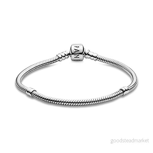 PANDORA Moments Schlangen Gliederarmband mit Zylinderverschluss aus Sterling Silber, kompatibel Charms und Anhängern der Kollektion, Größe: 21cm 5700302003802