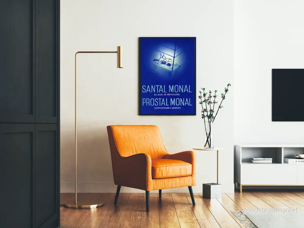 Vintageaffisch Santal Monal Prostal Monal i metylblått - Bild 2