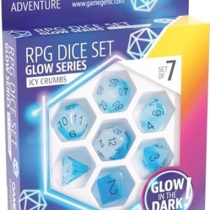 UNIT Gamegenic Glow Series Icy Crumbs RPG Dice Set (7 pcs) Blue 4251715405352 UNIT Gamegenic Glow Series Icy Crumbs RPG Dice Set (7 pcs) Blue 4251715405352