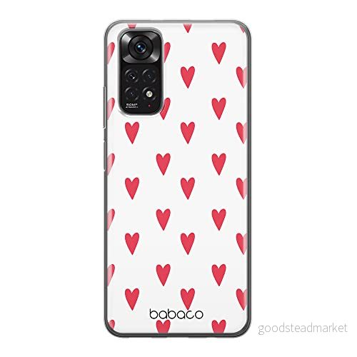 ERT GROUP mobiltelefonfodral för Xiaomi REDMI NOTE 11S 4G / 11 originalt och officiellt licensierat Babaco mönster Hearts 004, gedeeltelijk transparant 5905511565619