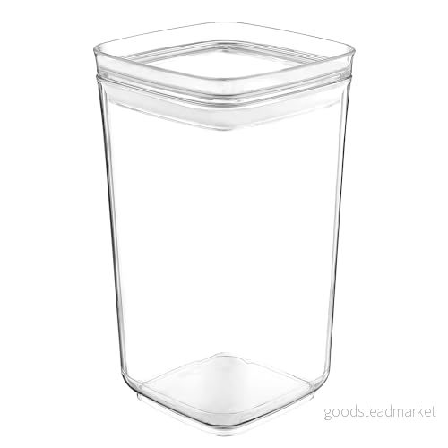 FLORINA Livsmedelsbehållare 1,3 liter I Plastförvaringslåda STORI för mat Med lock Lufttät fyrkantig förvaringsbox Livsmedelslåda förvaring av mjöl, socker, pasta, ris 5905031329951