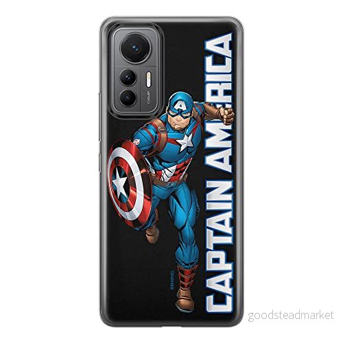 ERT GROUP mobiltelefonfodral för Xiaomi 12 LITE originalt och officiellt licensierat Marvel mönster Captain America 030 anpassad till formen på mobiltelefonen, fodral tillverkad av TPU plast 5905511508135