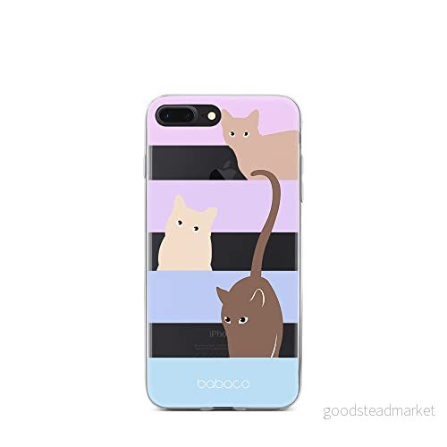 ERT GROUP mobiltelefonfodral för Iphone 7 PLUS/ 8 PLUS originalt och officiellt licensierat Babaco mönster Cats 014 optimalt anpassad till formen på mobiltelefonen, gedeeltelijk transparant 5905131067135