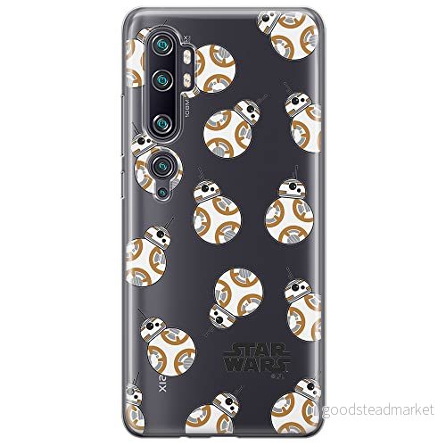 ERT GROUP mobiltelefonfodral för Xiaomi MI NOTE 10 / PRO originalt och officiellt licensierat Star Wars mönster BB 8 004 anpassad till formen på mobiltelefonen, gedeeltelijk transparant 5904805581489