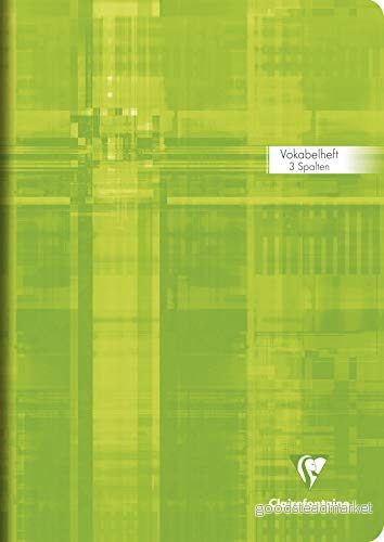 Clairefontaine 31289C vokabelhäfte DIN A4 linjerat med 2 mittlinjer, 90 g/kvm, träfri, 40 ark, 1 st, blandade färger 3329680312898