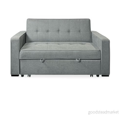 amuéblate online 2-sits bäddsoffa modell lite, modern design, praktisk, bekväm och funktionell, med armstöd, trä, cement, 167 cm (L) x 90 (H) 8445355162478