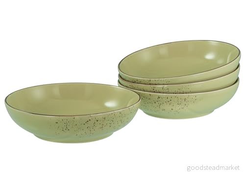 CreaTable, 21681, serie Nature Collection grön, 4 delat porslinsset för personer, Poke Bowl av stengods, diskmaskins och mikrovågsugnssäker, kvalitetsproduktion 4045486216817