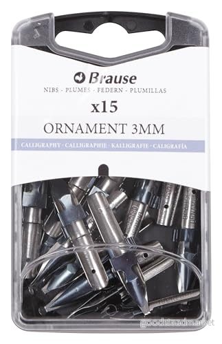 Brause 152030B Plumes de lettering pour porte plume Boite 15 Ornament 3mm Fabrication Allemande 4010962600282