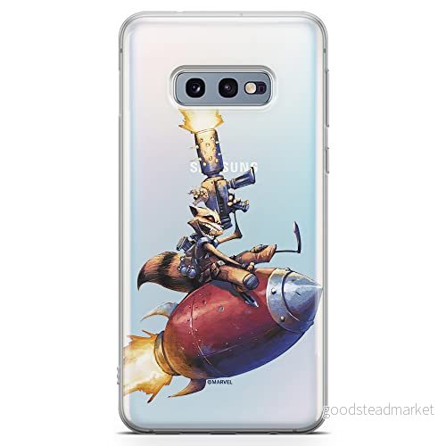 ERT GROUP mobiltelefonfodral för Samsung S10e originalt och officiellt licensierat Marvel mönster Rocket 007 optimalt anpassad till formen på mobiltelefonen, gedeeltelijk transparant 5902980281569