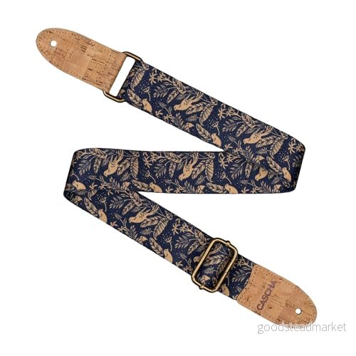 CASCHA Ukulele rem, vegansk midnattsfåglar justerbar och bekväm ukulelerem av miljövänliga material, hållbar elegant, passar alla ukuleler, perfekt för spelare 4026929931597