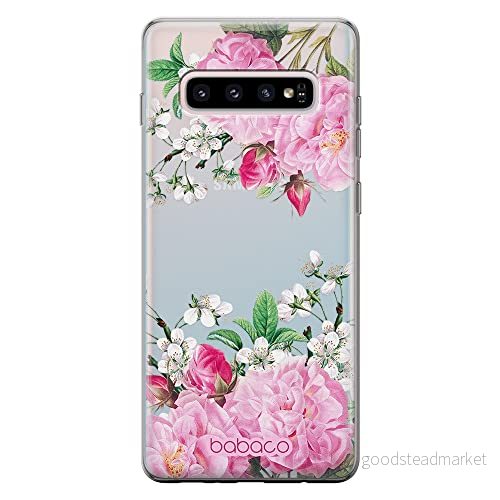 ERT GROUP mobiltelefonfodral för Samsung S10 PLUS originalt och officiellt licensierat Babaco mönster Flowers 046 optimalt anpassad till formen på mobiltelefonen, gedeeltelijk transparant 5905131330727