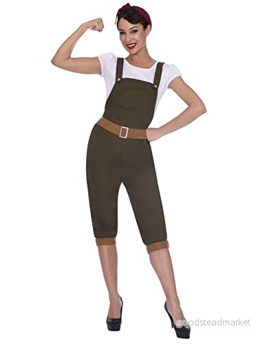 Amscan 9906472 Kvinnor 1940 talet WW2 Land Girl maskeraddräkt UK storlek 8 10 194099001892