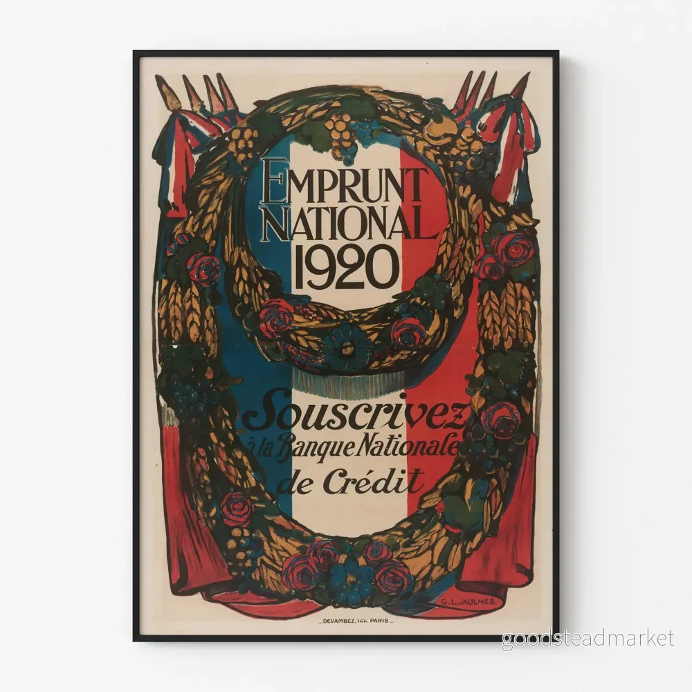 Affisch Emprunt National 1920 – Nationalbankens Kredit Affisch Emprunt National 1920 – Nationalbankens Kredit
