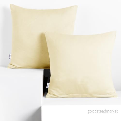 DecoKing 2 örngott 50 x cm, jersey, bomull, dragkedja, gräddvit bärnsten 5903575035499