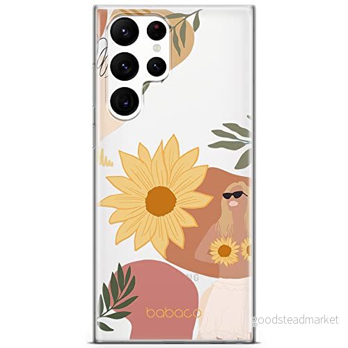 ERT GROUP mobiltelefonfodral för Samsung S22 ULTRA originalt och officiellt licensierat Babaco mönster Flowers 015 optimalt anpassad till formen på mobiltelefonen, gedeeltelijk transparant 5904805285691