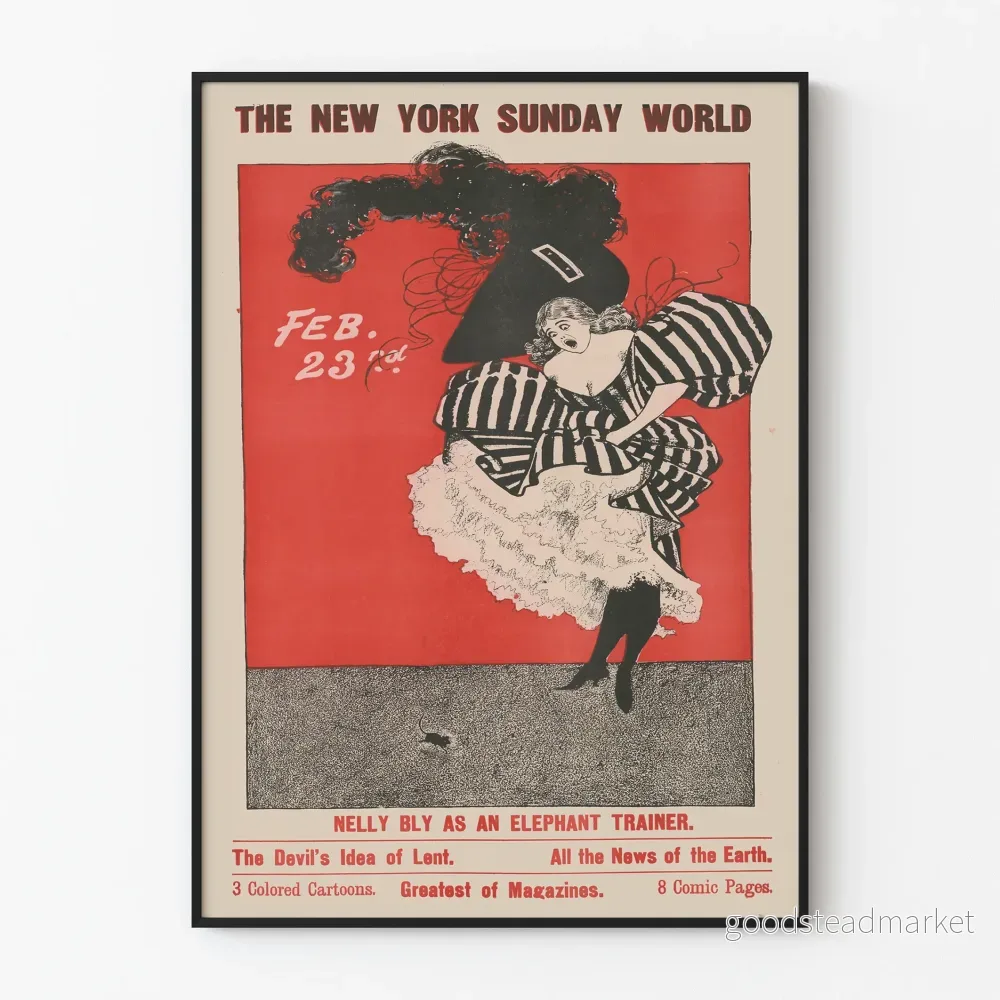 Vintageposter The New York Sunday World - 23 februari