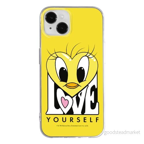 ERT GROUP mobiltelefonfodral för Iphone 14 originalt och officiellt licensierat Looney Tunes mönster Tweety 015 optimalt anpassad till formen på mobiltelefonen, fodral tillverkad av TPU plast 5905795097646