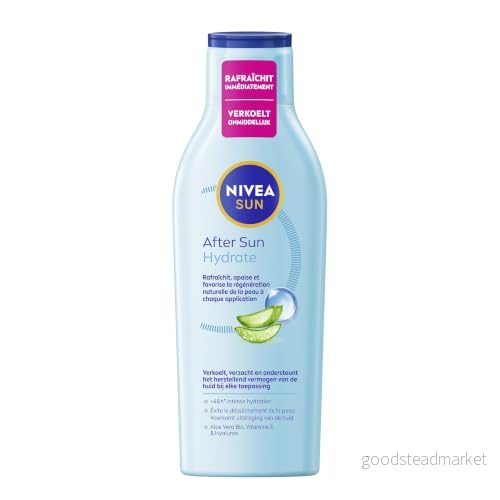 NIVEA Sun fuktgivande after Milk (1 x 200 ml), kroppsmjölk med ekologisk aloe vera för intensiv och långvarig återfuktning 4005900720092