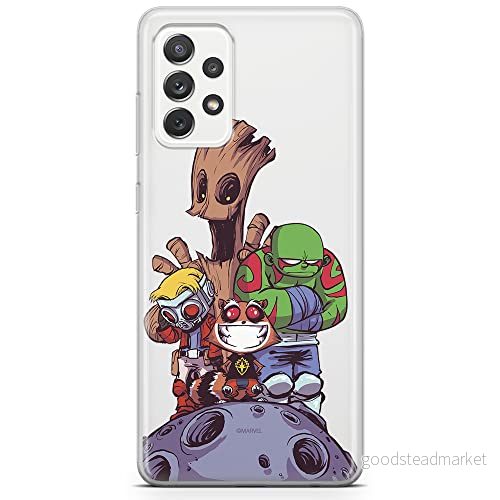ERT GROUP mobiltelefonfodral för Samsung A73 5G originalt och officiellt licensierat Marvel mönster Guardians of the Galaxy 017 anpassad till formen på mobiltelefonen, gedeeltelijk transparant 5904805521904