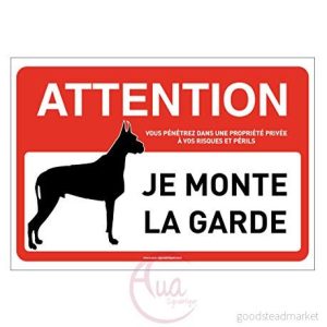 AUA SIGNALETIQUE Varning hundskylt : I Monte the Guard 210 x 150 mm, PVC 1,5 mm 3666180026895 AUA SIGNALETIQUE Varning hundskylt : I Monte the Guard 210 x 150 mm, PVC 1,5 mm 3666180026895