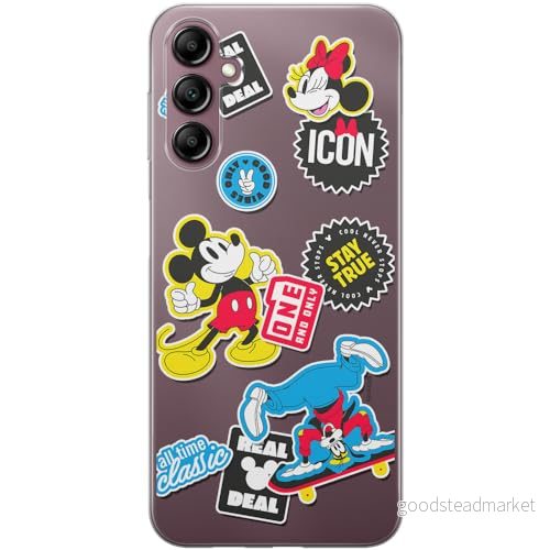 ERT GROUP mobiltelefonfodral för Samsung A14 4G/5G originalt och officiellt licensierat Disney mönster Mickey & Minnie 017 optimalt anpassad till formen på mobiltelefonen, gedeeltelijk transparant 5905511996482