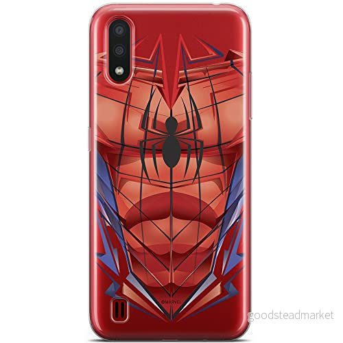 ERT GROUP mobiltelefonfodral för Samsung A01 originalt och officiellt licensierat Marvel mönster Spider Man 005 optimalt anpassad till formen på mobiltelefonen, gedeeltelijk transparant 5904805431029